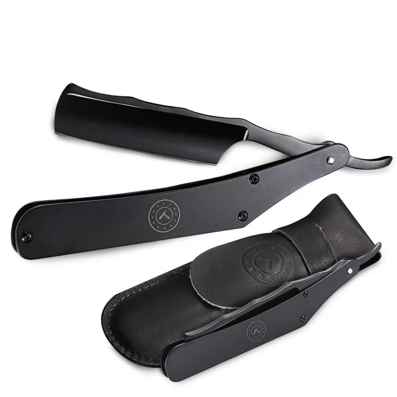 Lancelot Black Stainless Steel Straight Razor，Shave Ready Straight Edge Razor, Stainless Steel,Straight Razors
