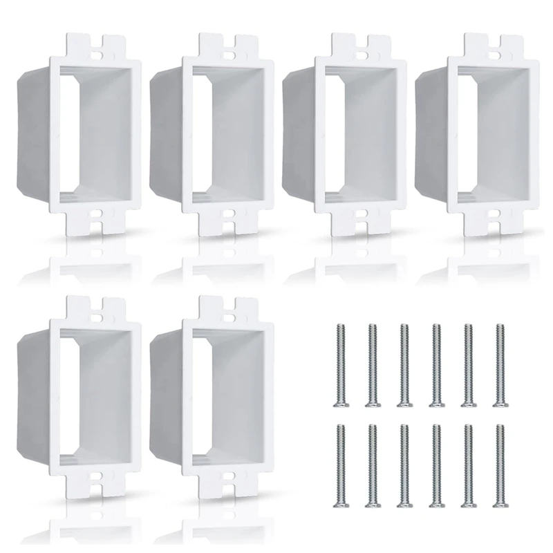 6 Pcs Electrical Outlet Box Extender Single Gang Box Extender With 12Pcs Screws 1 Gang Switch Unit Receptacle Extender