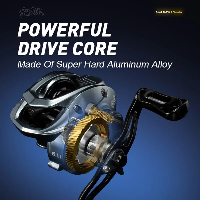 الهوس فينوم عالية السرعة بكرة صيد الطعم 8.1:1 خفيفة 8 كجم 11 + 1 محامل كروية عالية الجودة بكرة صيد المياه المالحة