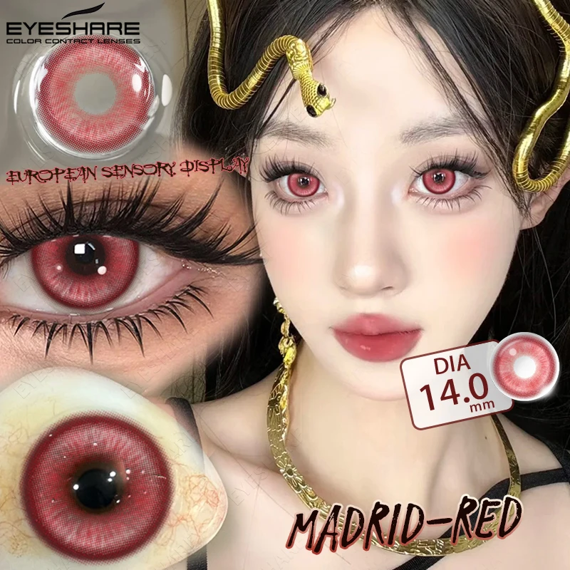 EYESHARE Farbige Kontaktlinsen für Cosplay Anime Lila Rosa Niedliche Kontaktlinsen Rote Linsen für Halloween Make-up Blaue Pupillen Y2K Linsen – Detail 26