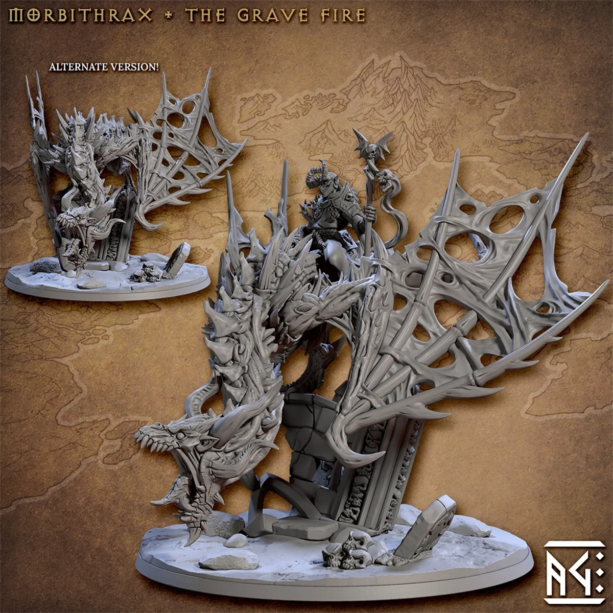 3D Printing Microscopic Models [Ghouls] Hate Tomb Lady Necromancer Dragon Knight DND Run Group Table Game Piece Model