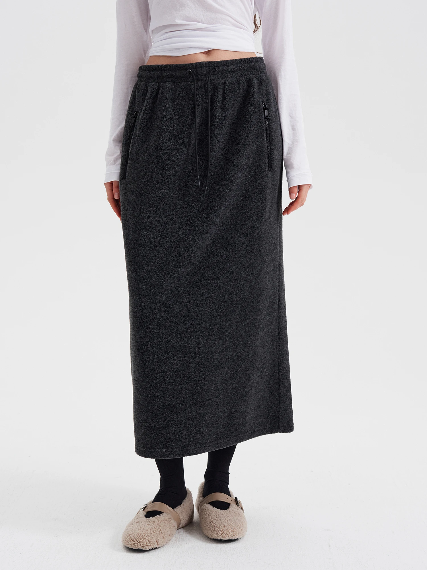 

Женская вельветовая юбка средней длины Tfa 825FK792, прямая, с завязками, облегающая, для осени и зимы, простая и стильная