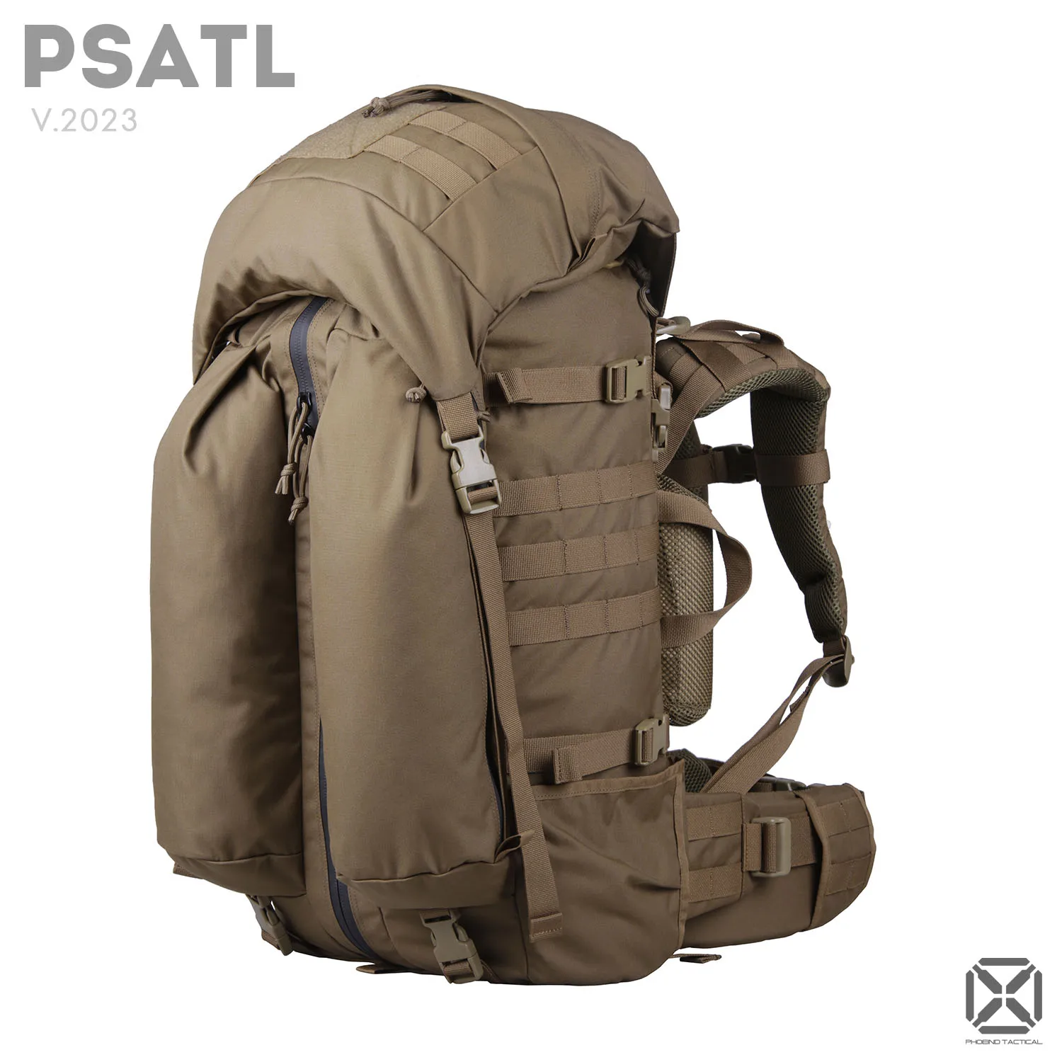 Tactical 23 PSATL 60L Tactical Outdoor Backpack BVS Carbon Fiber High Comfort Backpack with Fully Adjustable Back Length