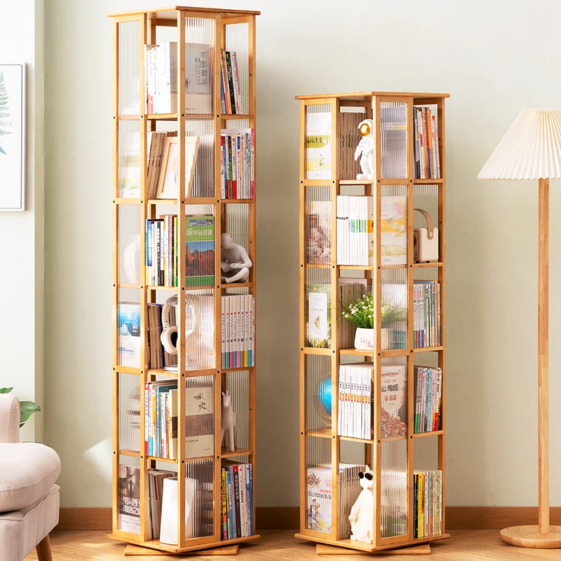 Traditional Bookcase Unit Transparent Shelf Children Rotating Bookcase Minimalist Wooden Libreria Scaffale Interior Bookcase