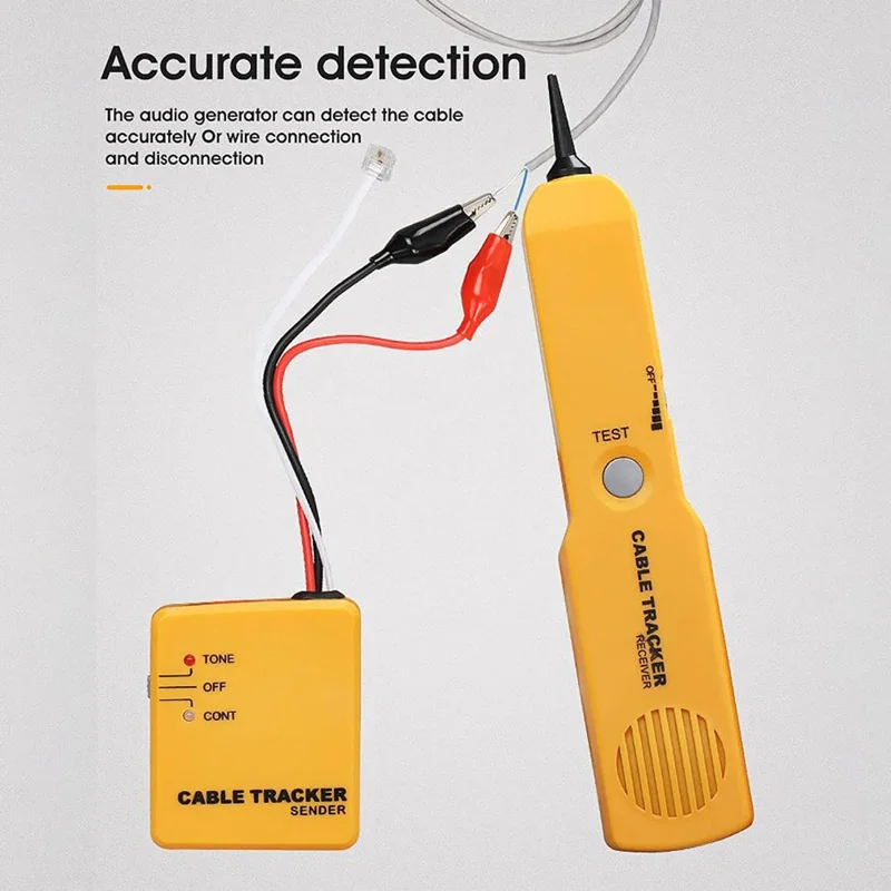 Network Phone Cable Finder Tone Generator Probe Tracer Wire Tracker Cable Circuit Tester Alligator Clips RJ11 Plug Finding Tool