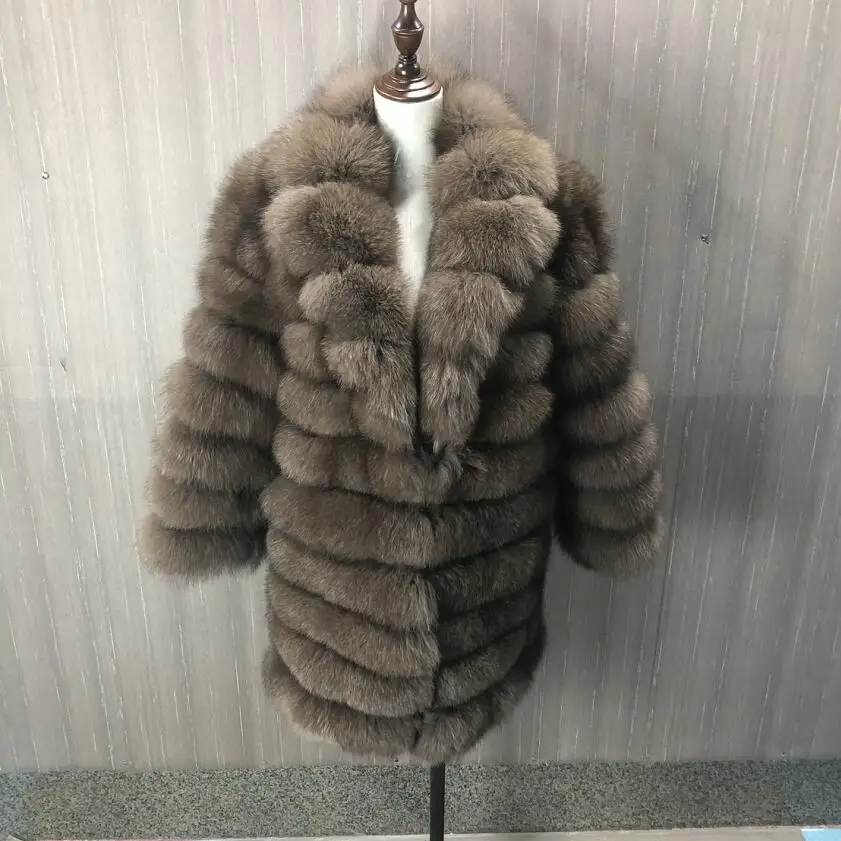 Jaqueta Real Fox Fur para mulheres, colete destacável, transformada removível, casaco grosso quente, jaqueta de pele sólida, moda luxuosa