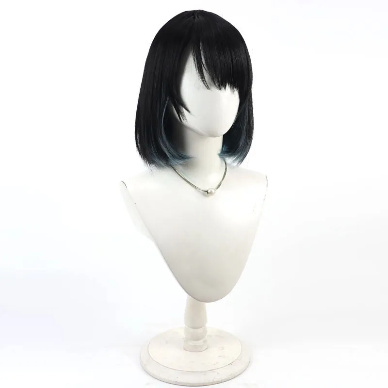 Perruque de Cosplay Anime Han Song Yi, cheveux courts noirs pour fête Comicon, femmes et hommes adultes