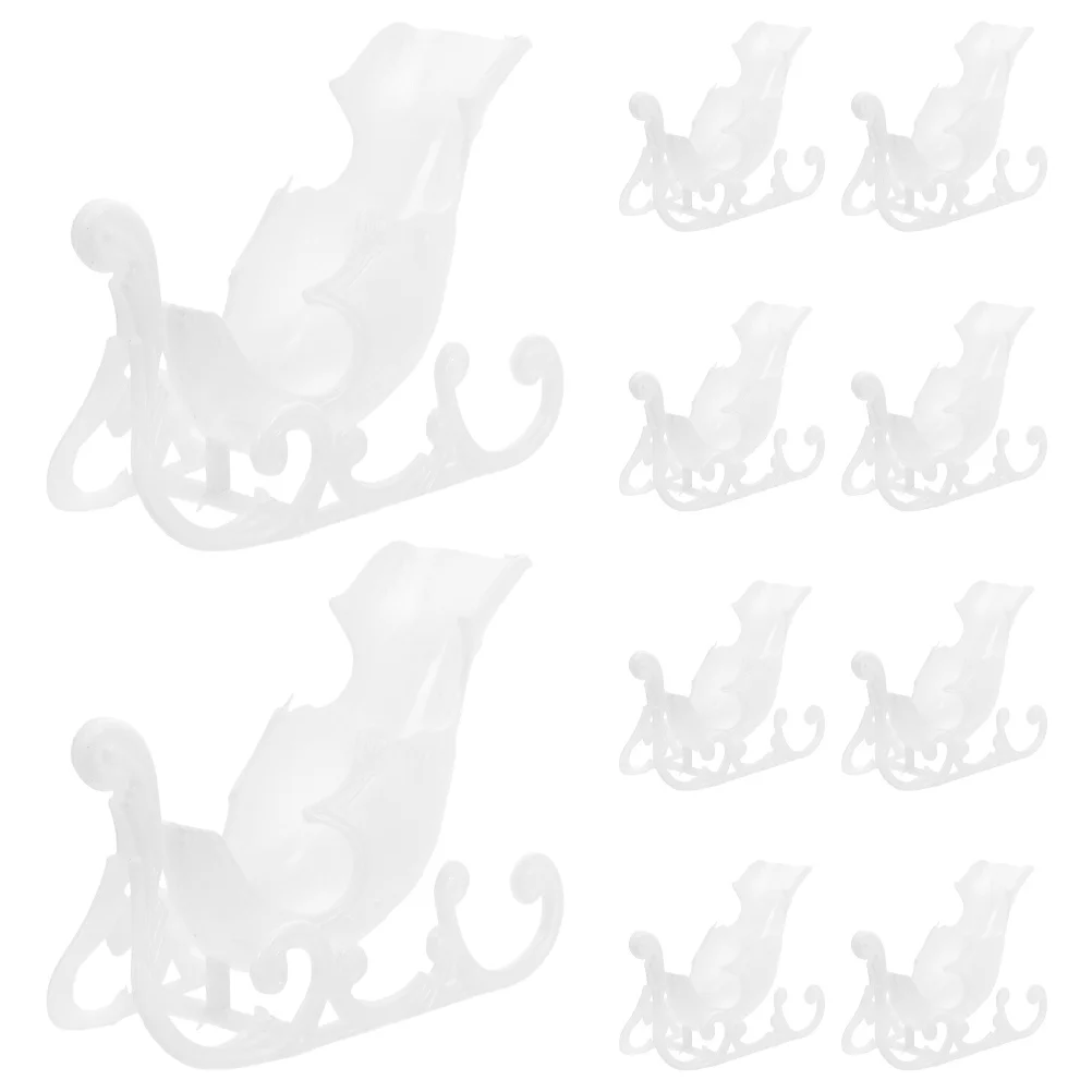 

10Pcs Sleigh Car Christmas Tree Hanging Pendant Meticulous Craftsmanship Memorable Party Highlights White Xmas Sleigh Ornament