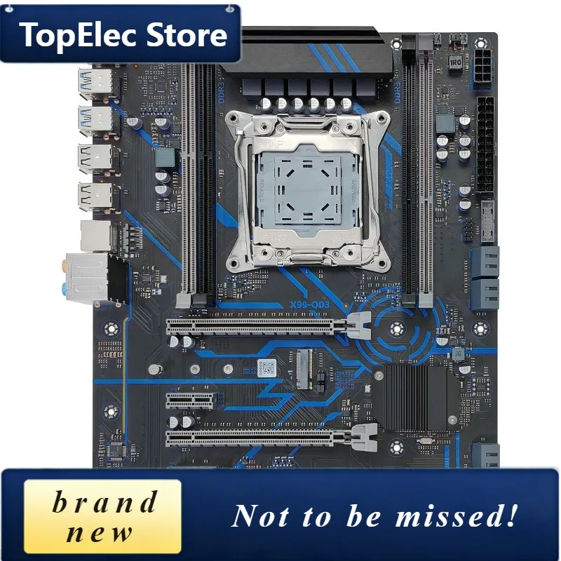 TopElec X99-qd3 Desktop Computer Main Board Original C612x99 Chip 2011-3 Pin Ddr3 Four-slot New Large Board