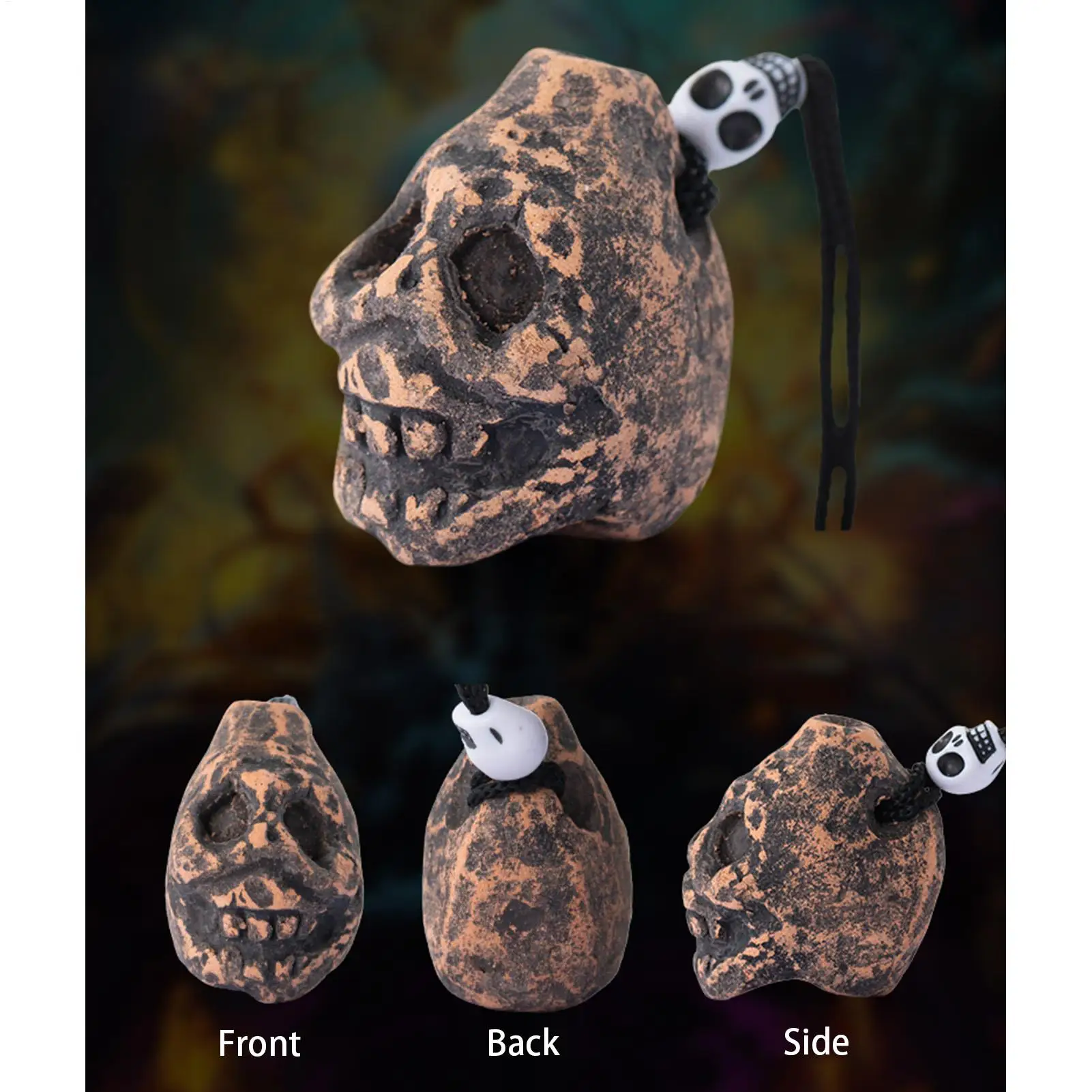 ازتيك الجمجمة صافرة زاحف بصوت عال الإنسان الصراخ الحرب الموت صافرة عالية ديسيبل السبر الصراخ صافرة صافرة معلقة حلية