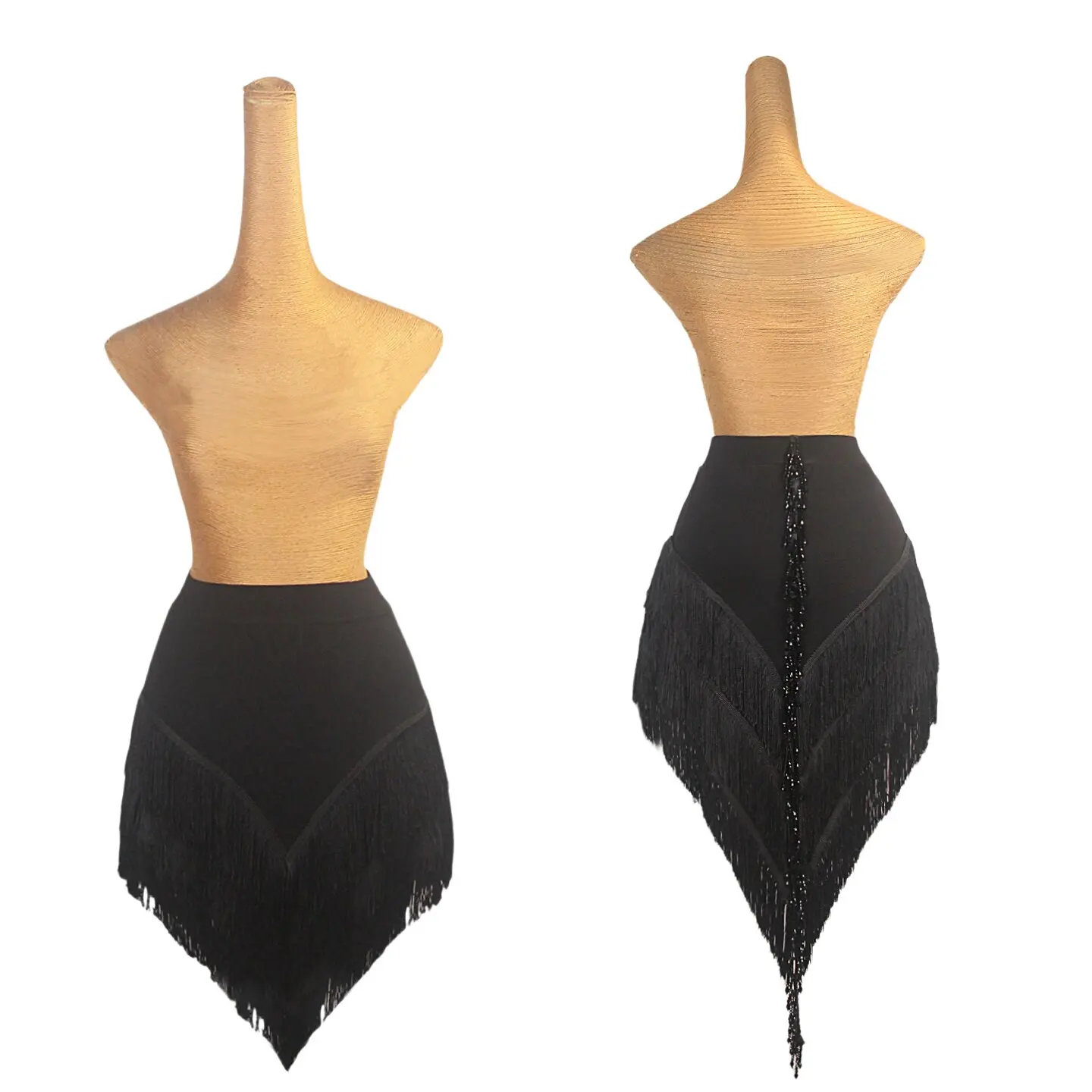 New Latin Dance Fringes Skirt Black Multi Layers Tassels Chacha Rumba Samba Dance Performance Dance Wear Sexy Tango Skirt SS2778