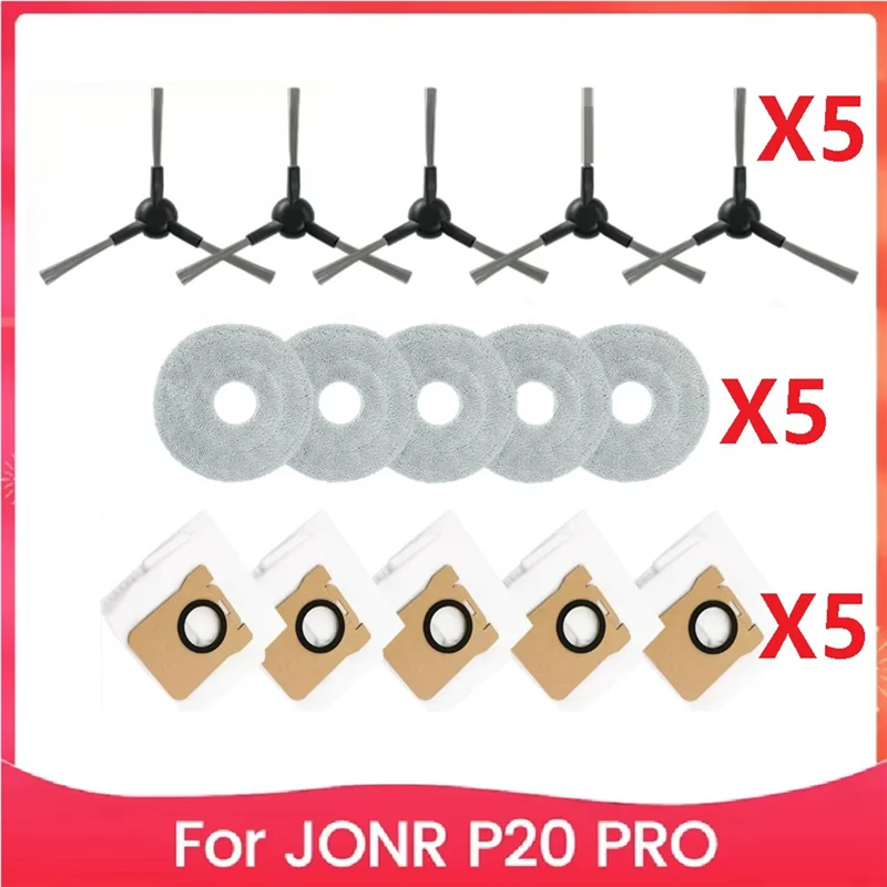 A97G Replacement Accessory Kit For JONR P20 PRO Robot Vacuum Cleaner Dust Bags Side Brushes Mop Cloth Part