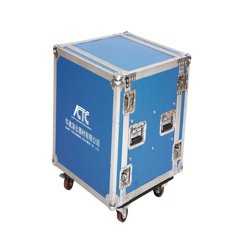 Czarny kolor 16U Rack Case z 4 kółkami/16u Amp Rack Case / Road Ready Flight Cases