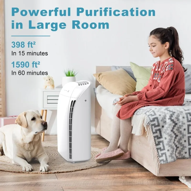 MSA3 Air Purifier for Home Large Room Up to 1590 sq ft. H13 True HEPA Filter Air Purifier for Bedroom 22db, 100% Ozone Free