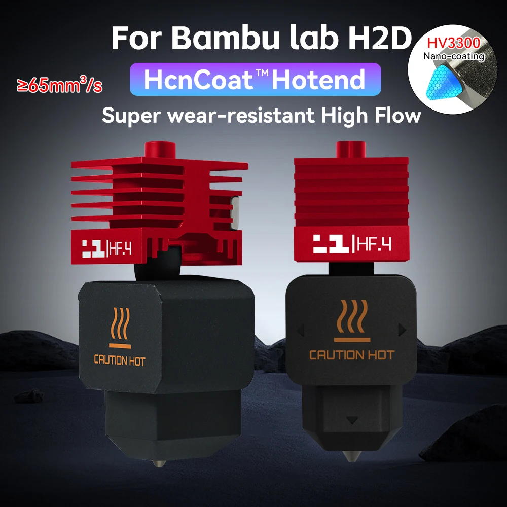 KINGROON Real H2D High Flow For Bambu Lab H2D Hotend 0.4/0.6/0.8 High-Speed For Bambulab H2D Hot End Ultra-Flow HcnCoat Hotend