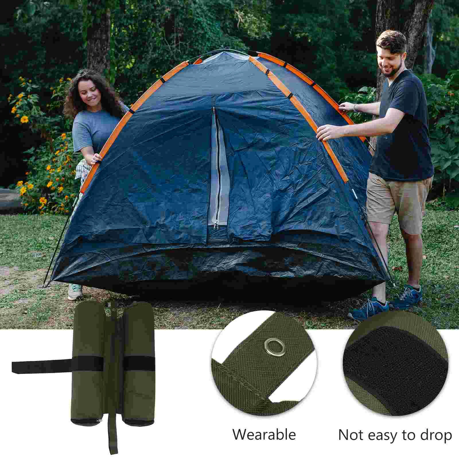 4pcs Canopy Weight Bags Heavy Duty Canopy Weights Sand Bags for Instant Legs Outdoor Sun Shelter (Black)