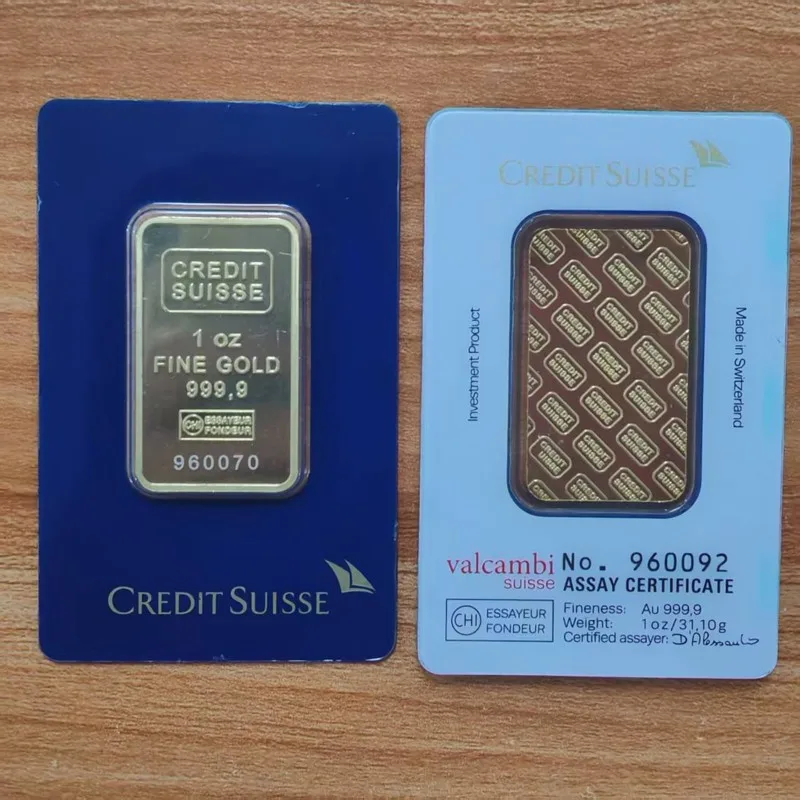 100g Argor Heraeus Goldbarren Suisse Goldbarren 24K Vergoldete Messing-Kunstwerke mit Verschiedenen Nummern