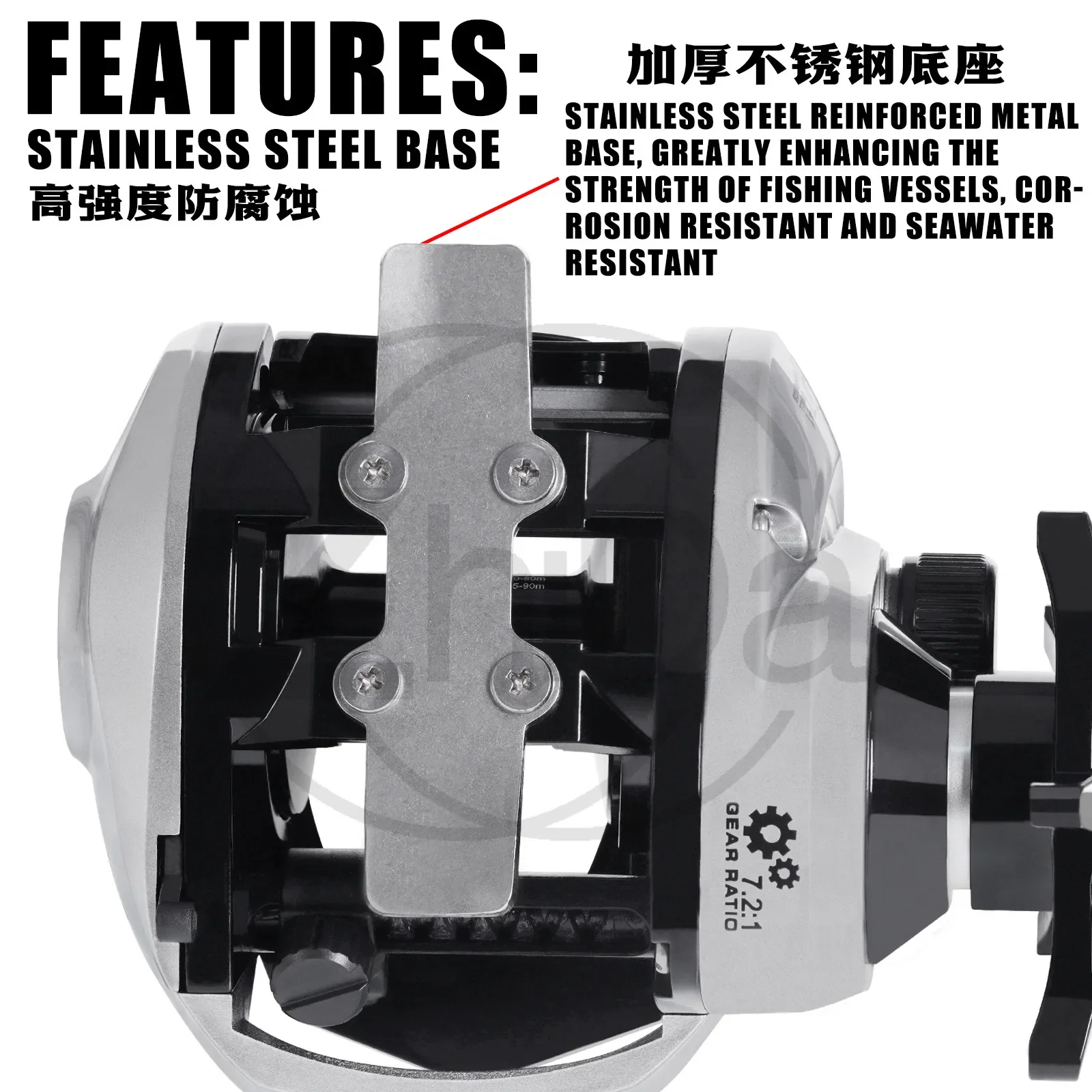 

Oversized Wide-Body Water Drop Wheel for Sea Fishing Black Bass Boat Luya Fishing Wheel New Design