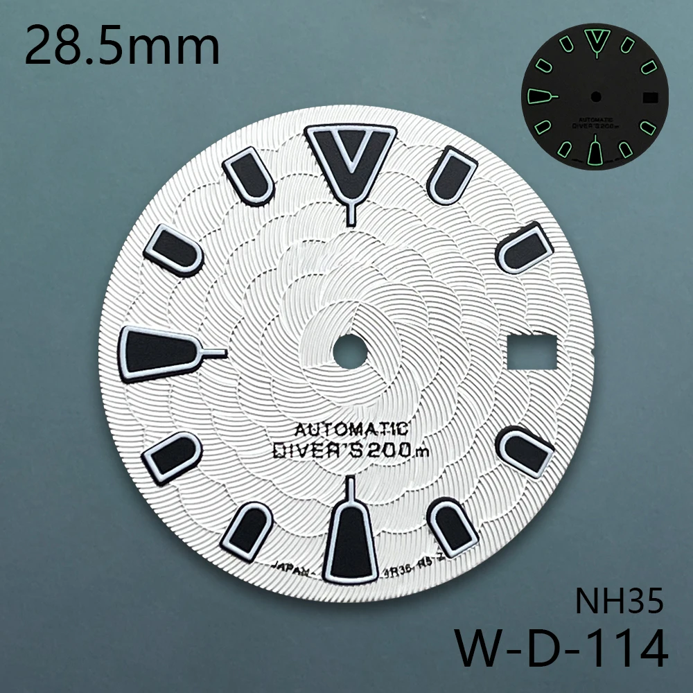 Quadrante con logo S da 28,5 mm adatto al movimento NH35/NH36/4R/7S Design verde loto luminoso Quadrante di alta qualità Accessori per la modifica dell'orologio