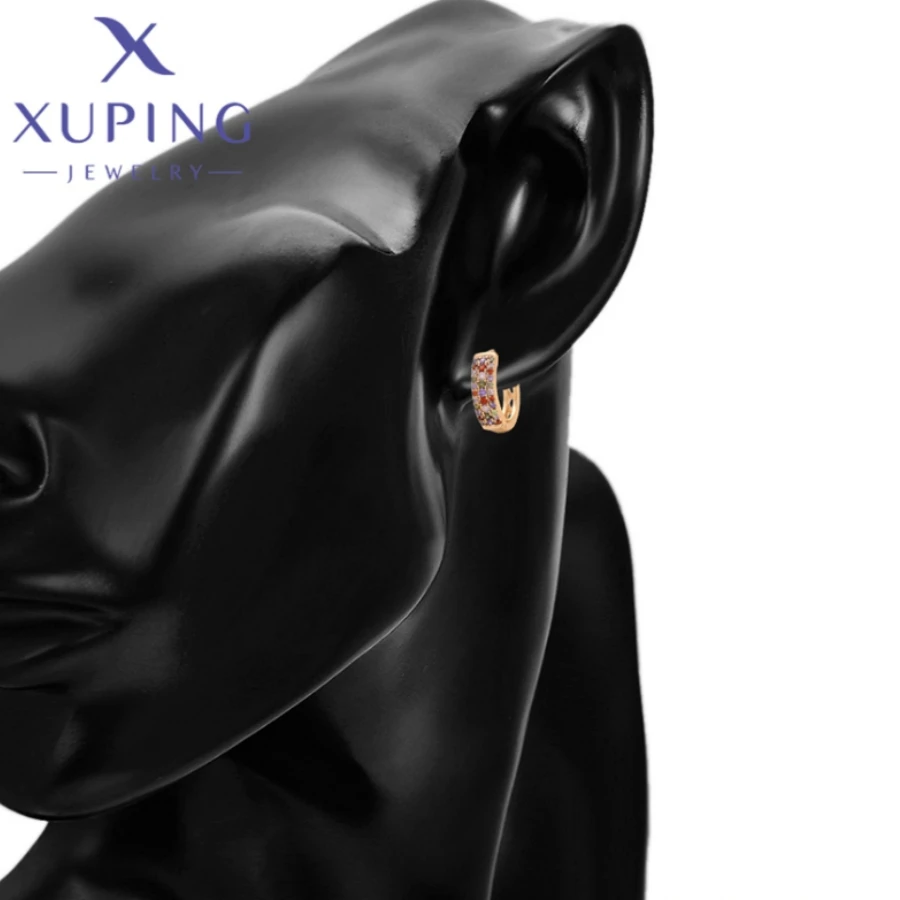 Xuping Jewelry New Arrival Gold Color Geometry Elegant Style Earrings for Women Birthday Christmas Party Gifts 14E2410412