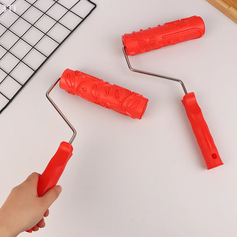 Decoratieve verfroller rubber imitatie houtnerf patroon reliëf textuur schildergereedschappen voor muur airless pintura borstel