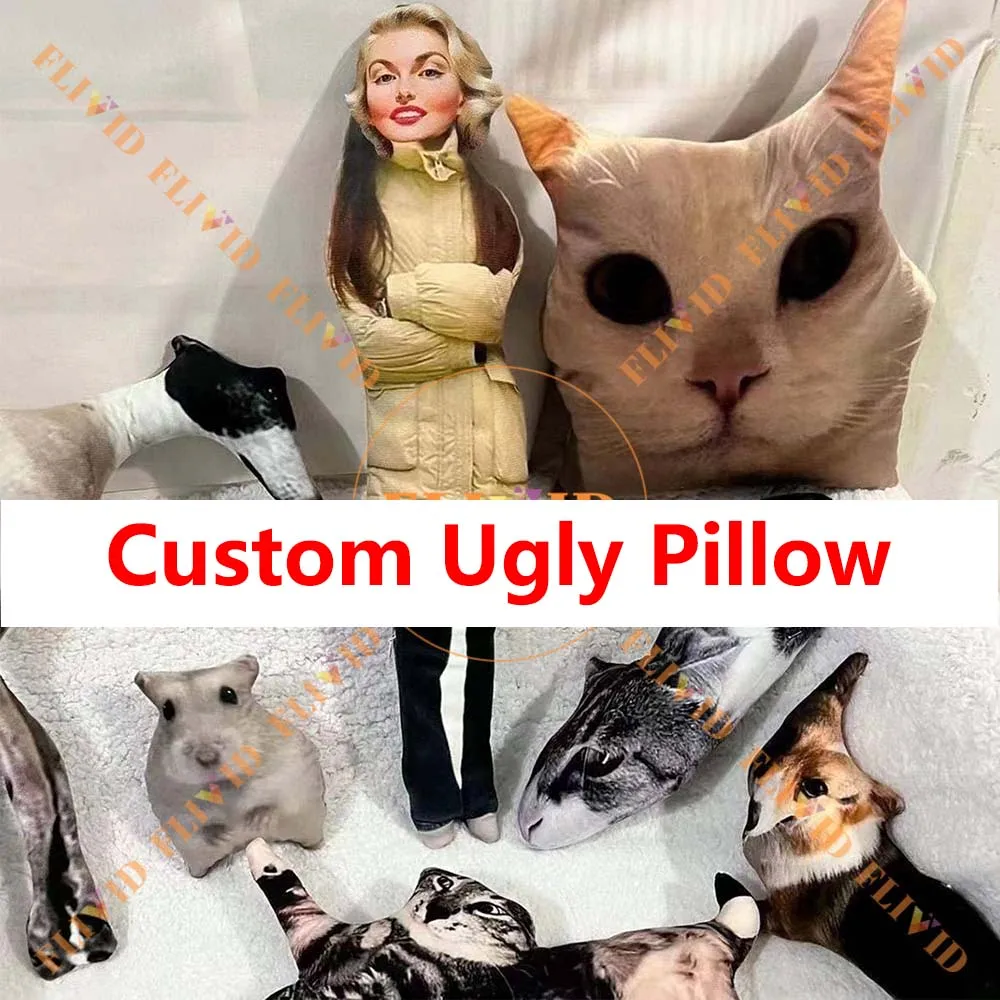 

Custom 3D Pet Ugly Pillow,Personalized Dog/Cat Pillow,Customized Animal Pillows,Pet Loss Memorial Birthday Gift,Pet Lover Gift