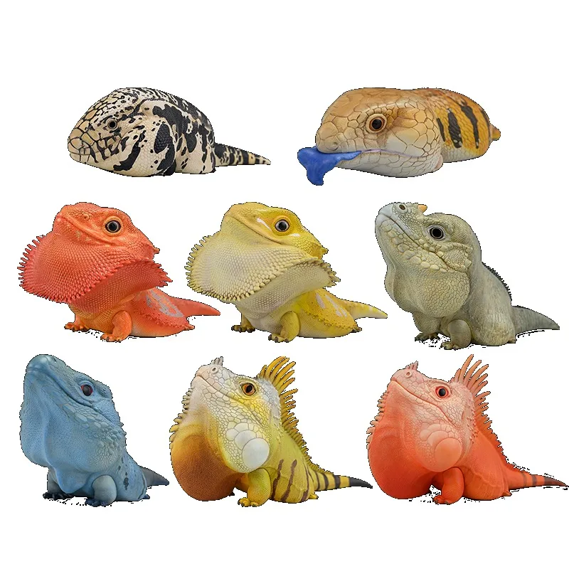 Original Animal Planet A Series Laugh and Grow Fat Lizard Iguana Qversion Anime Action Figure Model Toy Gift Collection Ornament