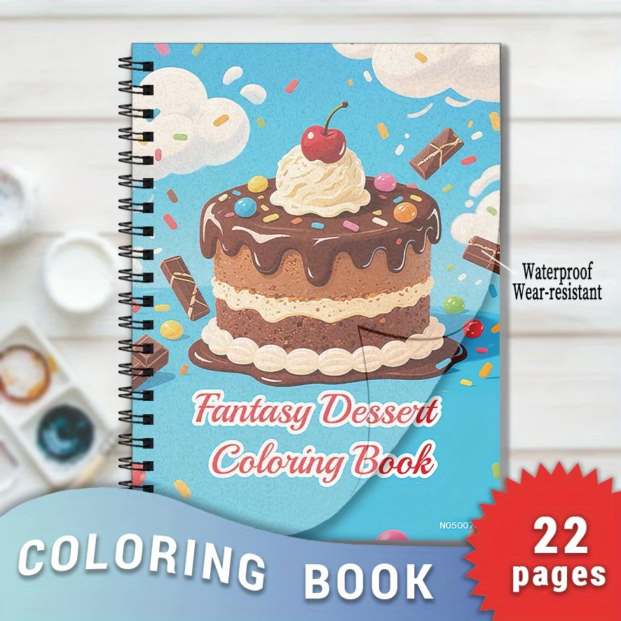 Fantasy Dessert Coloring Book - 8.3×11.2 Inches, 22 Pages. Ideal for Sweet - themed Relaxation, Imaginative Doodling