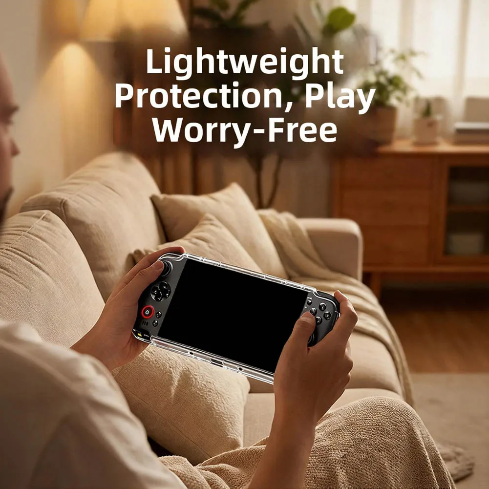 For GPD Win5 Console Transparent Silicone Case With Tempered Glass Handheld Game Console Anti Drop Protective Shell
