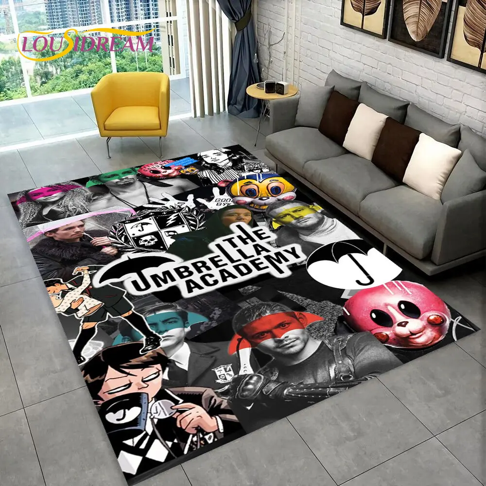 The Umbrella Academy TV Movie Area tappeto, tappeto per la casa soggiorno camera da letto divano zerbino Decor,kid play tappetino antiscivolo 3D