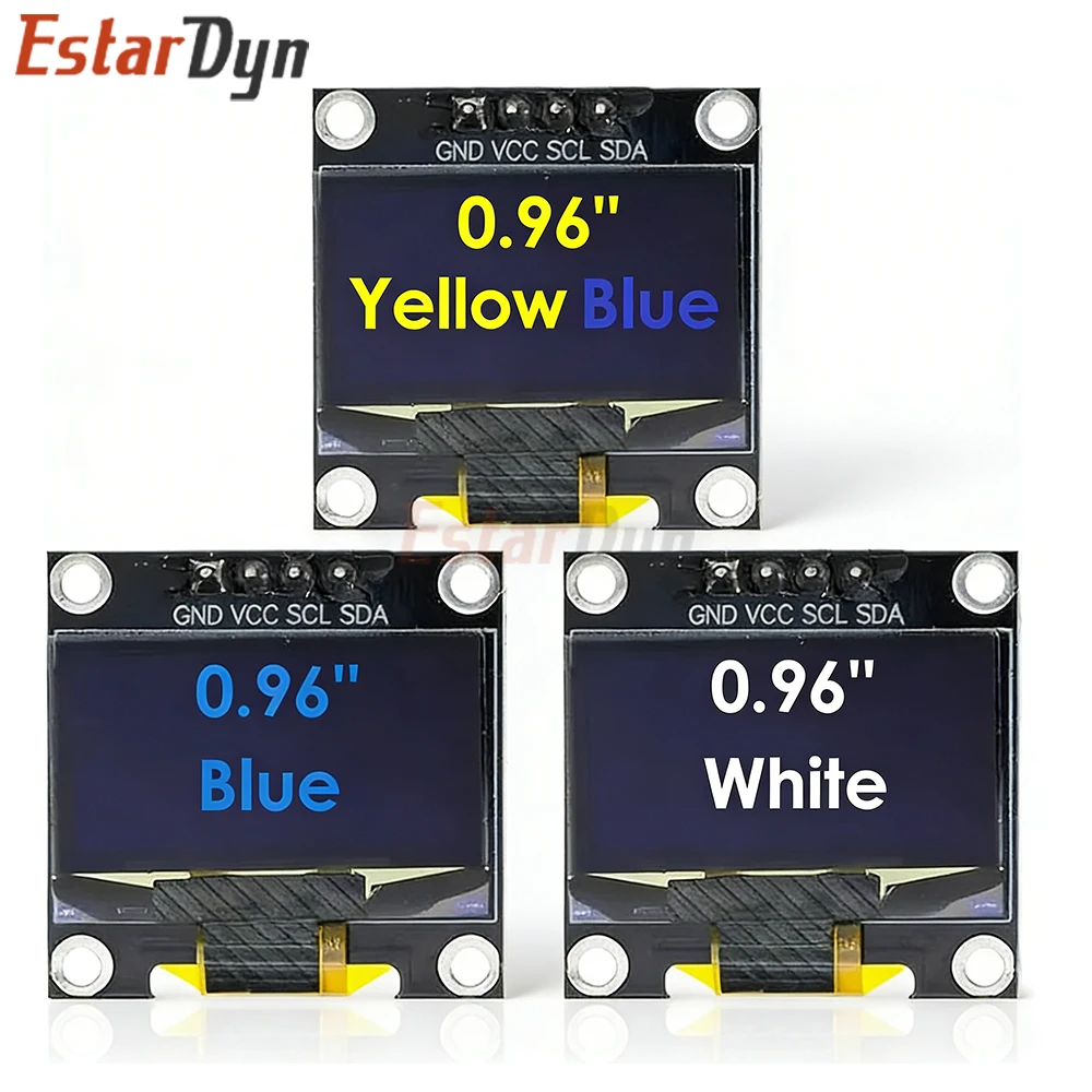 0.96 inch IIC SPI Serial 7/4Pin White/Blue/Yellow Blue/Yellow OLED Display SSD1306 12864 LCD Screen Board for Arduino