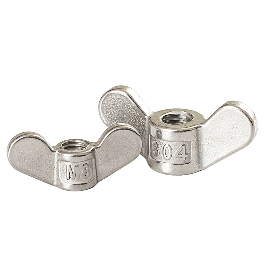 Écrous à oreilles en acier inoxydable A2 304, serrer à la main, M3 M4 M5 M6 M8 M10 M12 M14 M16 à M24, Type papillon/Type d'oreille grande/Type de clous
