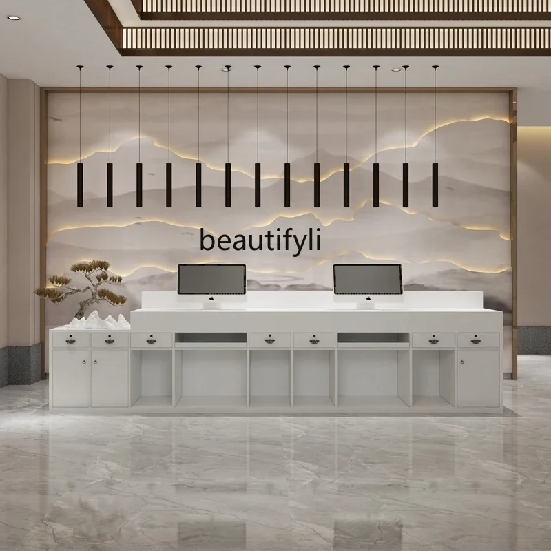 Modern Company Information Desk Hotel Lobby Reception Desk Beauty Salon Cashier