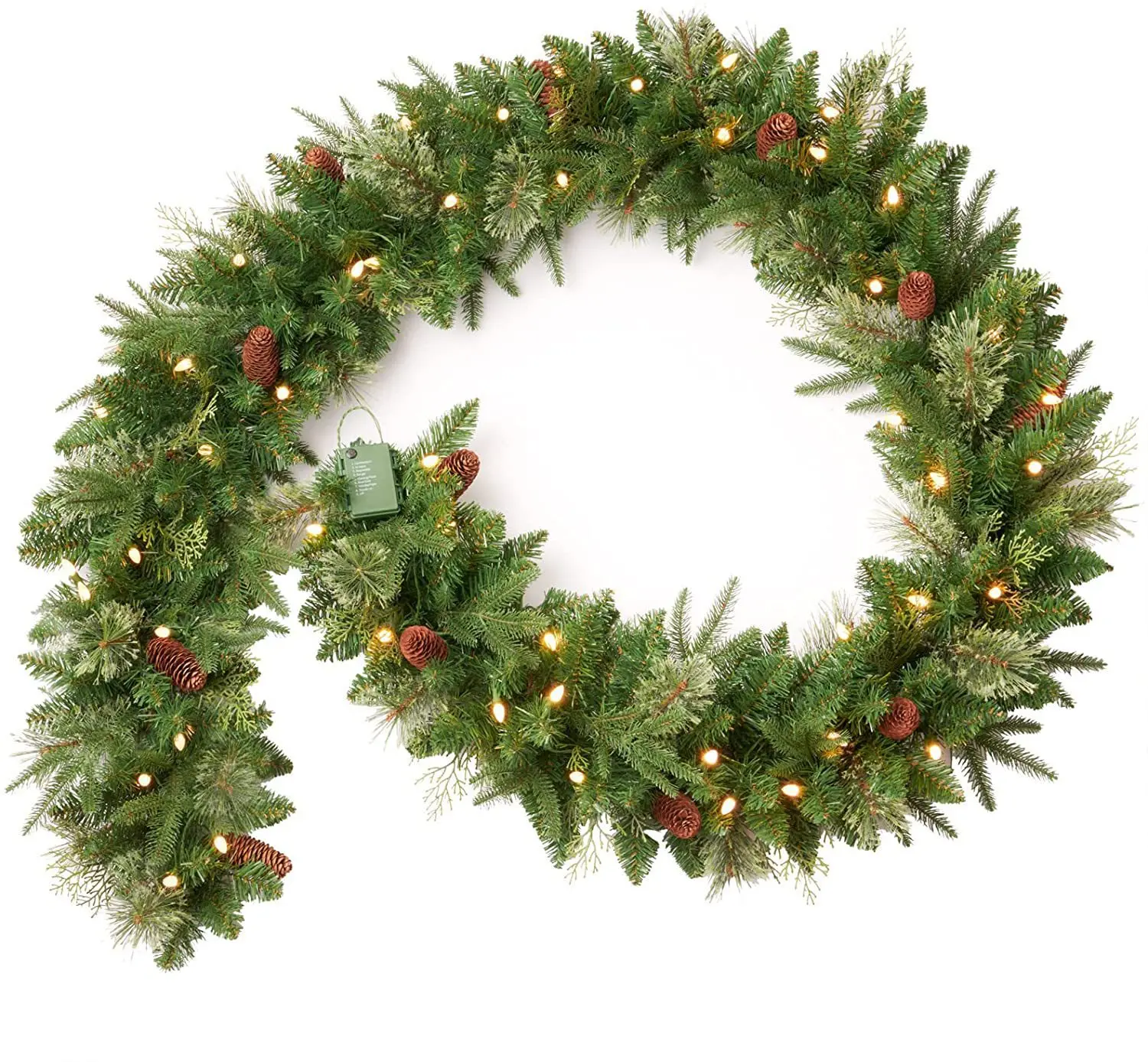 

2.7m/1.8m Artificial Plant Christmas Garland with Lights Pine Tree Branch Christmas Decoration Rattan Wreath Vine for Home Decor