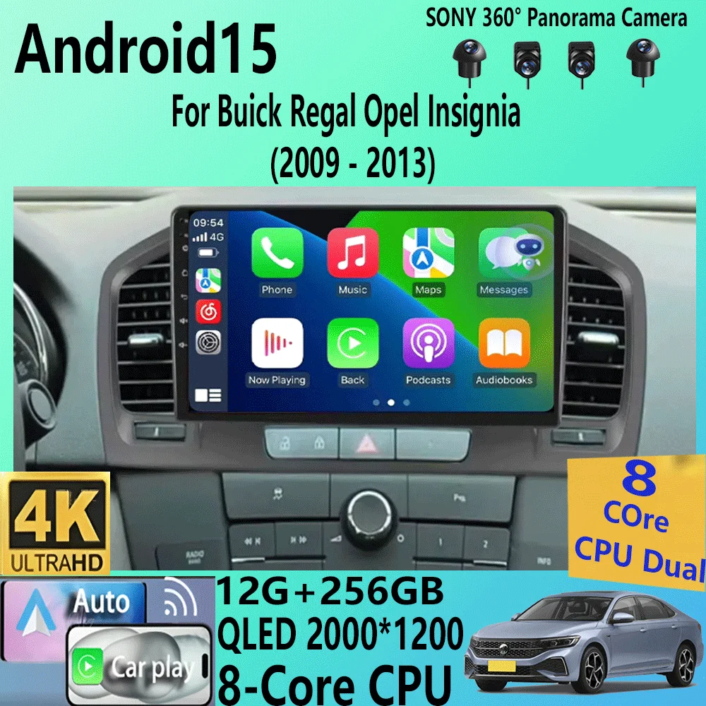 

Android15 Carplay Auto For Buick Regal Opel Insignia 1 2009 2010 2011 2012 2013 Multimedia Car Radio Player Video WIFI+4G Stereo