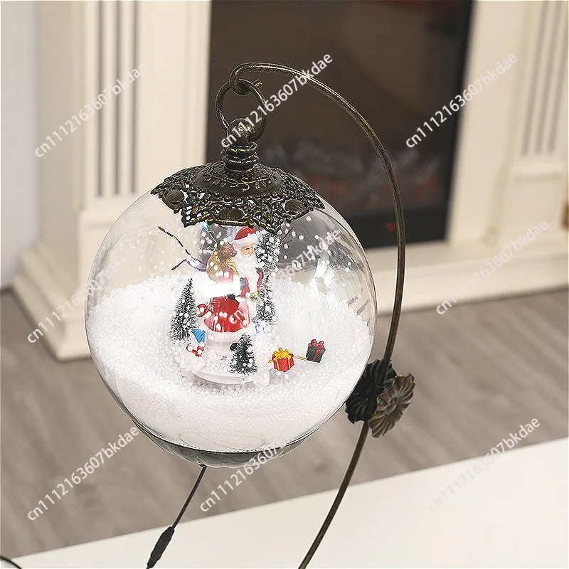 Christmas snowy Claus wind lamp luminous snow music light Christmas window decoration children's gift luminous ornament