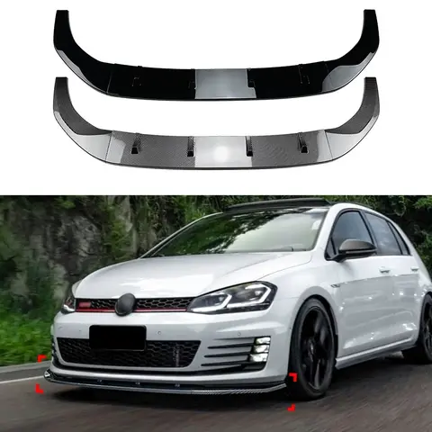 Golf 7 GTI Front Lip For VW Golf 7 MK7 GTI R Rline 2013-2016 Front Bumper Spoiler Lip Car Lower Guard Plate Splitter Board Blade