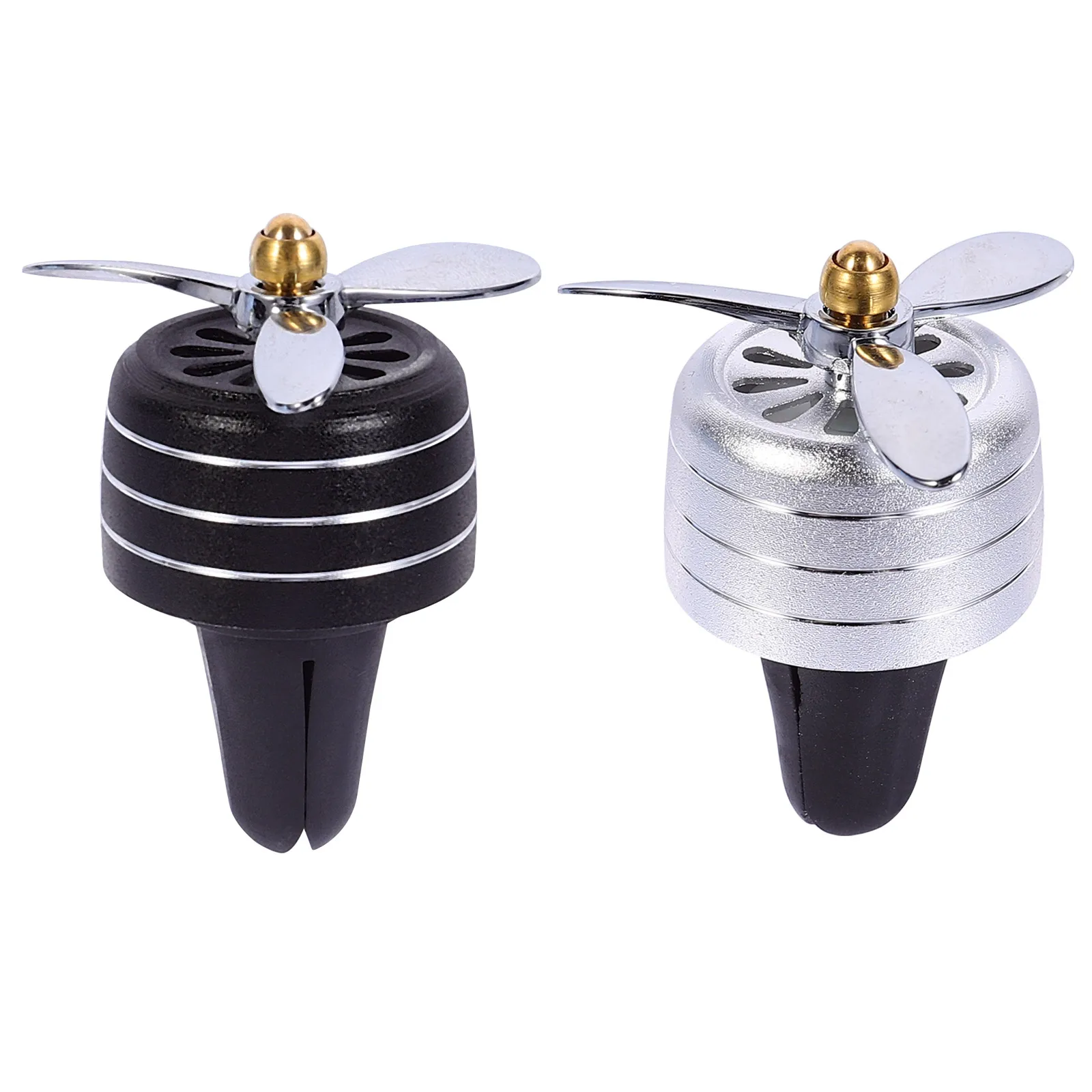 

2Pcs Car Aromatherapy Clip Diffuser Vent Freshener Perfume Aluminum Plastic Durable Practical Colorful Lights Odor Removal Wide