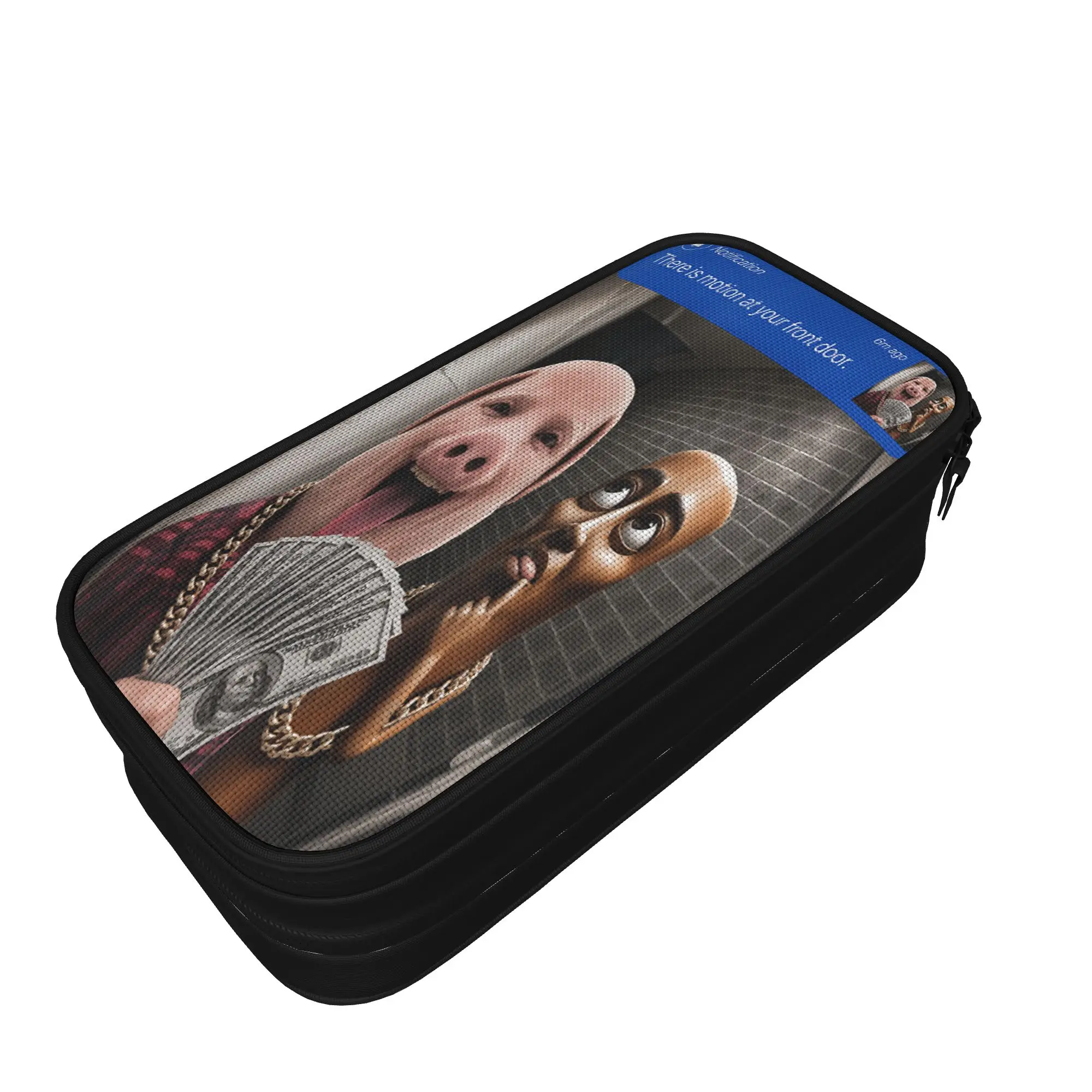 Tung Sahur There is Motion At Your Front Door Brainrot Meme Pencil Case Canvas Pencil Bag Boy Girl Back To School Pencil Cases