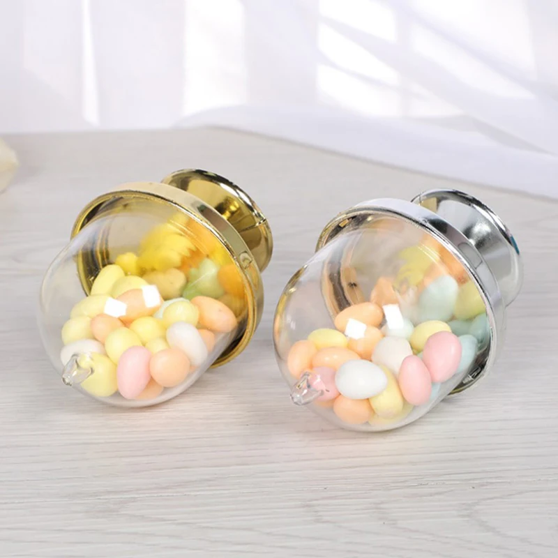 1PCS 8x5cm Mini Tray Style Clear Candy Box Plastic Box Container Creative Wedding Candy Birthday Party Dessert Storager