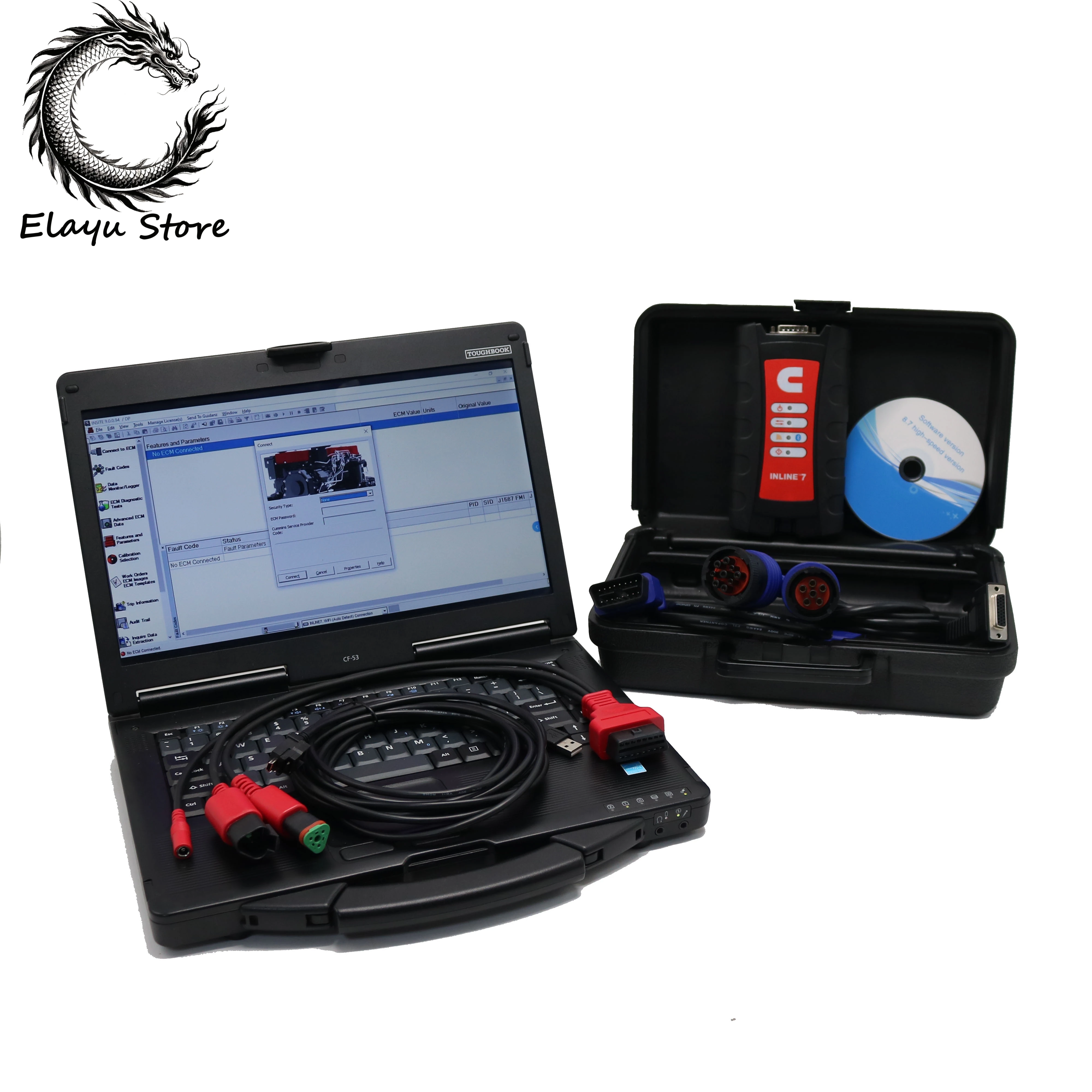 

Инструменты диагностического обслуживания адаптера связи CUMMINS inline 7, используют встроенный сканер с драйвером 7 и ноутбуком C31 или CF53 или CF54