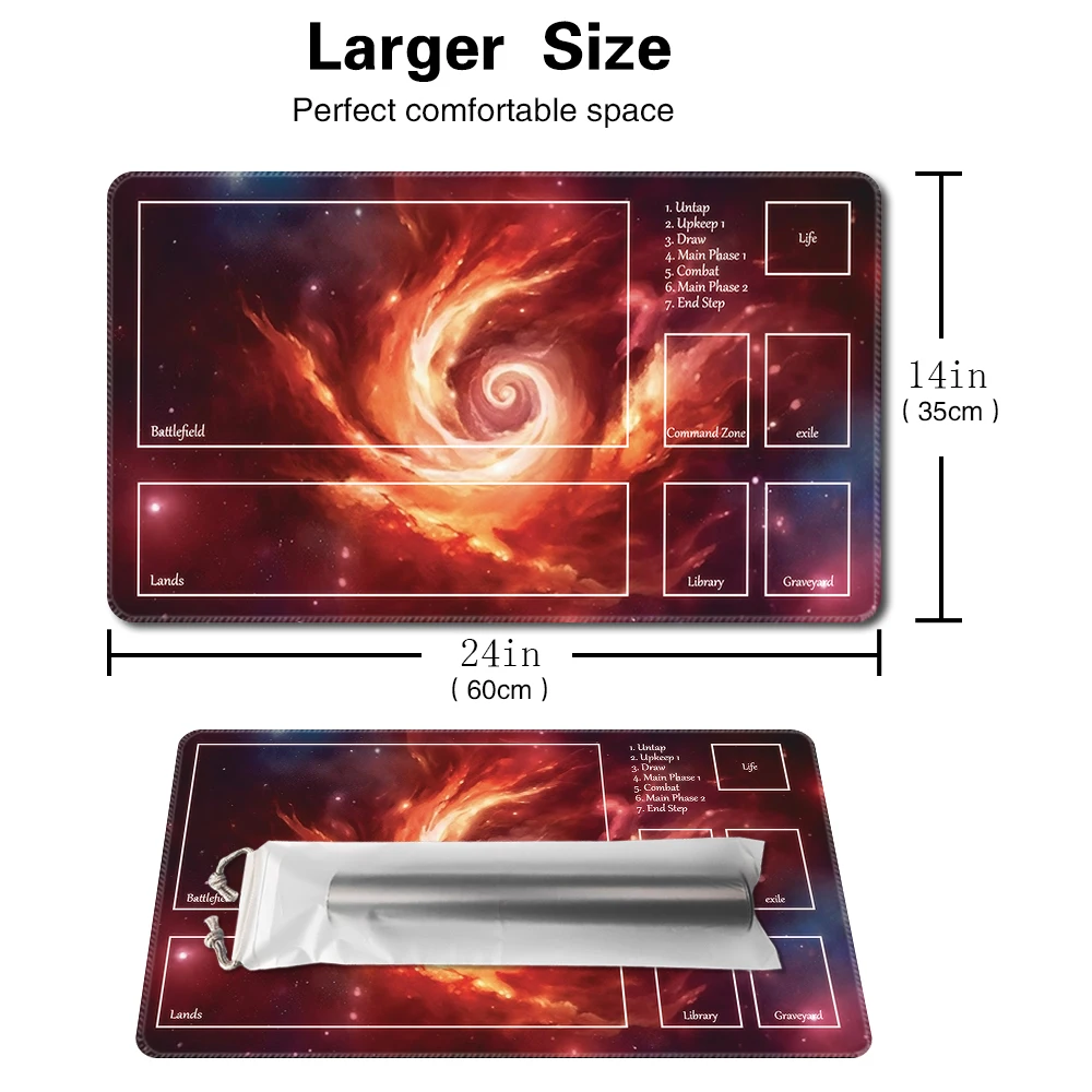 Blazing Nebula-Juego de mesa TCG, tapete de mesa, tamaño de juego de 60x35 CM, alfombrilla de ratón Compatible con MTG CCG