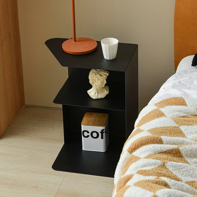 

Black Modern Luxury Bedside Table Nightstand with Storage Unique Design End Table for Small Space Bedroom Coffee Tables