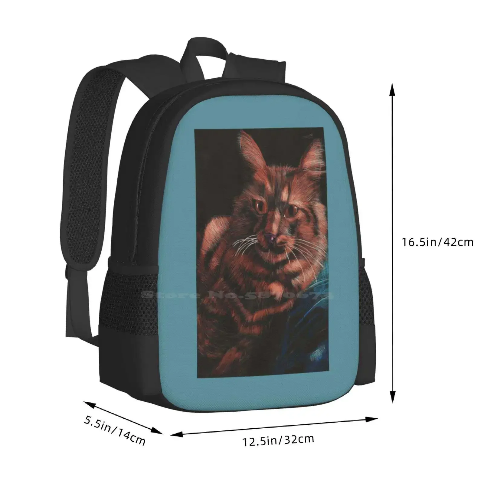 البرتقال هريرة حار بيع المدرسية على ظهره حقائب الموضة هريرة القط البرتقال Longhair لطيف خدش الحيوان الحيوانات الأليفة #3