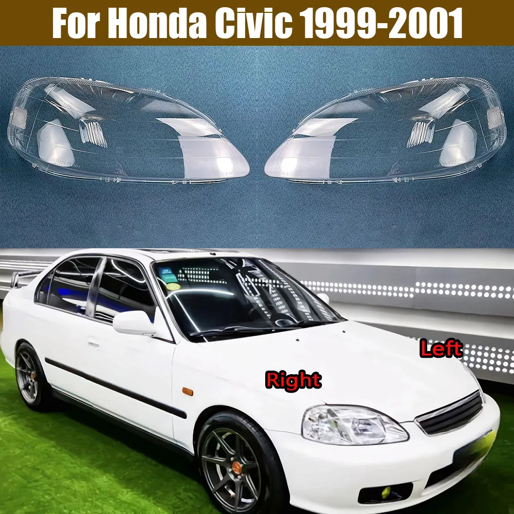 

For Honda Civic 1999-2001 Front Headlamp Cover Transparent Mask Lamp Shade Headlight Shell Lens Replace The Original Lampshade