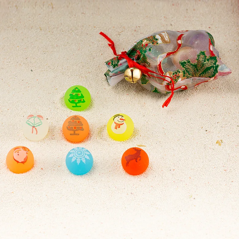 29mm Christmas Bouncy Ball Funny Toy Balls Solid Floating Bouncing Child Elastic Rubber Ball Of Bouncy Christmas Present