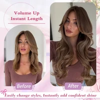 22Inch Synthetic Long Straight Layered V-Shaped Clip-in Hair Extension 4 Clip Heat Resistant Hairpiece for Women 4