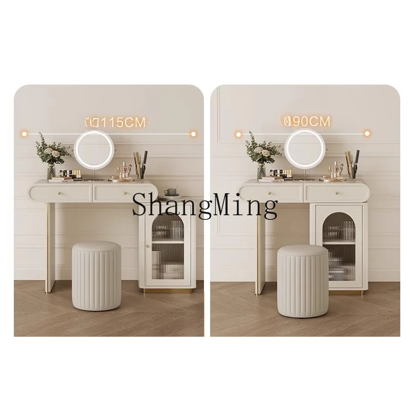 

ZHB Home Bedroom Small Unit Cream Wind Retractable Side Cabinet Storage Dresser G