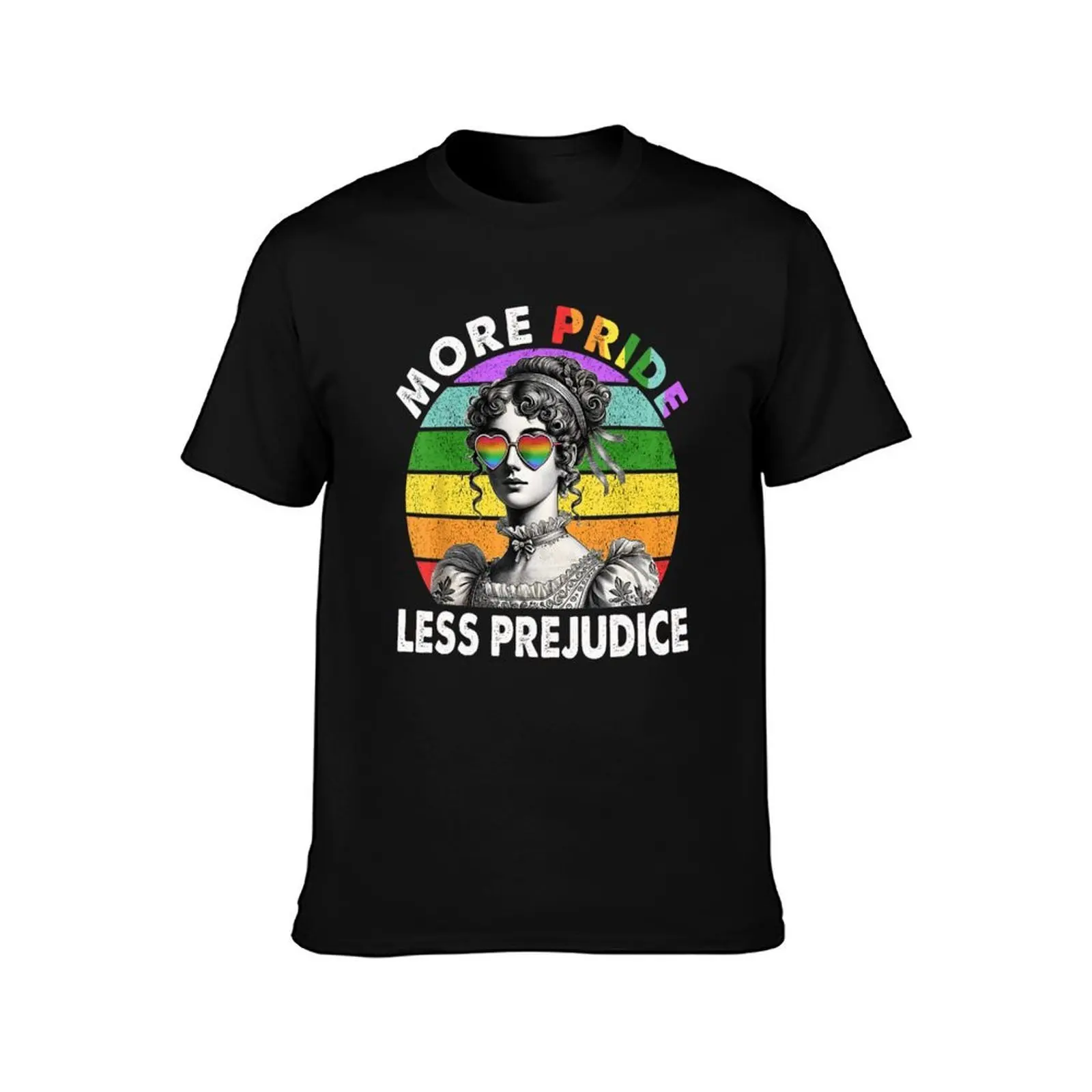 More Pride Less Prejudice Pride Month LGBTQ Gay Lesbian T-Shirt, Summer Casual Cotton Tee, Oversized Streetwear Tops