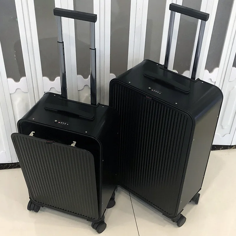 Suitcase Set Side-opening Design Suitcase Luggage Travel Aluminum-magnesium Alloy Luggage Box for Boarding Airplane Luggage Case